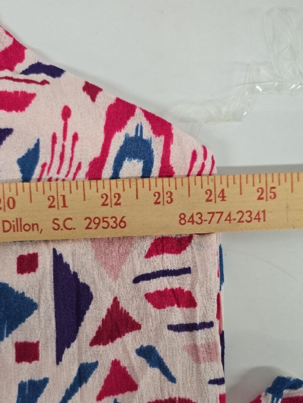 Emily Wonder Spaghetti Strap Jumpsuit Pink & Blue Geometric Print W Belt Size 2x - Picture 13 of 16